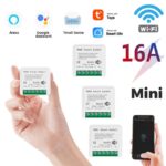 16A 10A Tuya WiFi Smart Switch Led Light Smart Life Push Module DIY Supports 2 Way APP Voice Relay Timer Alexa Google Home