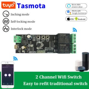 2CH Tuya APP Wifi Wireless DIY Smart Switch Module 433 Remote Control Smart Home Garage Universal Remote Relay Alexa Google Home