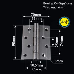 4'' Thickness 1.6mm Home Decorating Stainless Steel Door Hinge Folding Furniture Door Hinge Doors Open Bookcase