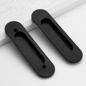 American Zinc Alloy Indoor Sliding Closet Door Handle Decorative Furniture Black Drawer Push Pull Hardware Door Knobs