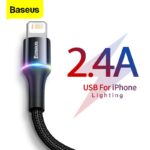 Baseus USB Cable For iPhone 12 11 Pro XS Max Xr X 8 7 6 LED Lighting Fast Charging Charger Date Phone Cable For iPad Wire Cord