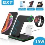 Fast Wireless Charger For iPhone 12 11 XR 15W Apple Watch Chargers 3in1 Qi Huawei Charging Dock Station Apple for Airpods iWatch