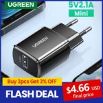 Ugreen 5V 2.1A USB Charger for iPhone X 8 7 iPad Fast Wall Charger EU Adapter for Samsung S9 Xiaomi Mi 8 Mobile Phone Charger