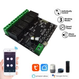 WiFi Relay Tuya Smart Switch Module 12V Smart Life APP Remote Control Timer DIY Inching Self-Locking Status Tracking Smart Home
