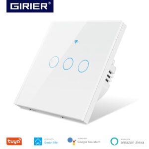 Wifi Smart Light Touch Switch EU, Neutral Wire Required Wall Switch 1 2 3 Gang, Compatible with Alexa Google Home Smart Life App
