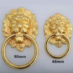 lenth 90mm big lionhead vintage style handles gold drawer cabinet pulls knobs 32mm gold large meatball dresser door handle knob